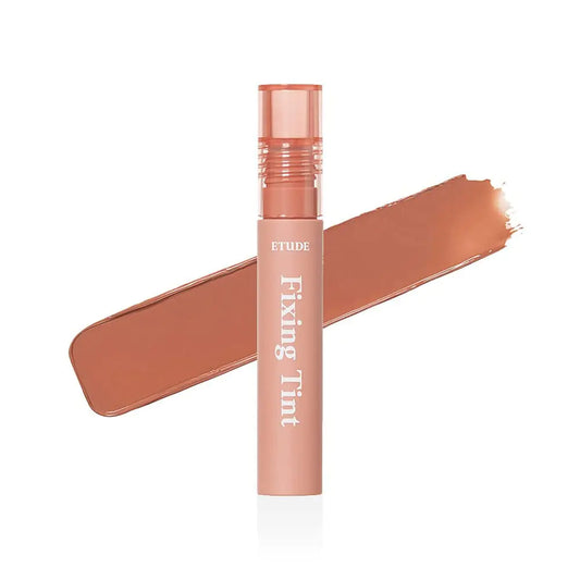 ETUDE Fixing Tint #04 Ginger Milk Tea (23AD) | Long Lasting High Pigmented Liquid Lipstick | Waterproof Lightweight Matte Finish Lip Stain | Full Coverage 4 Ginger Milk Tea