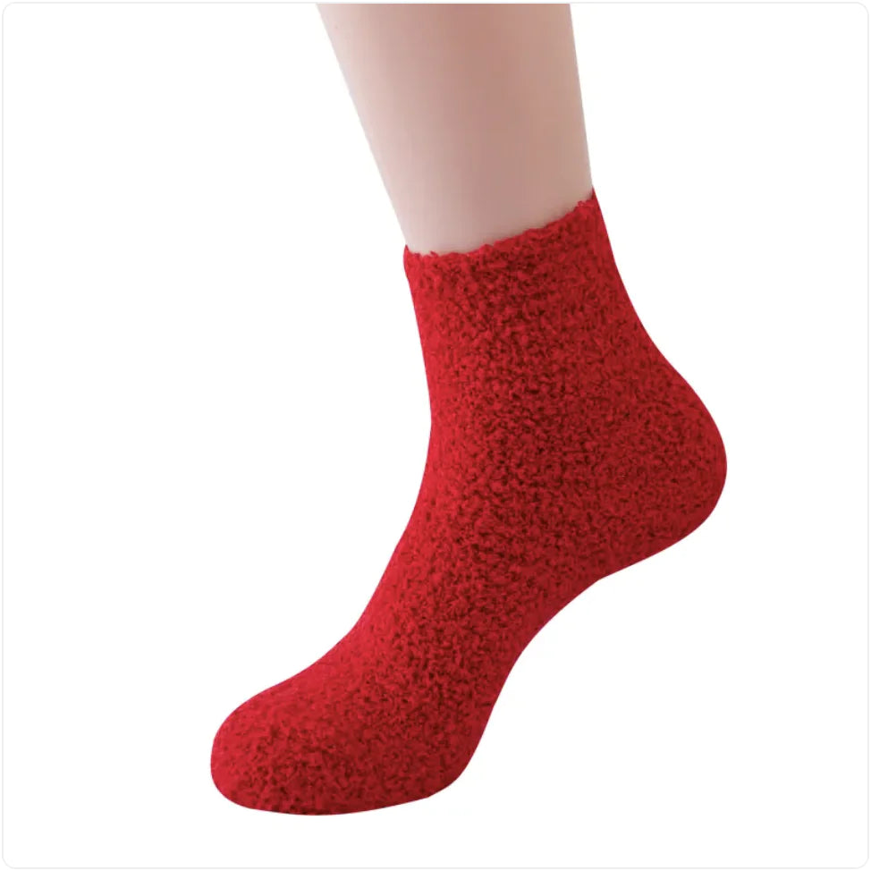 Soft Cozy Coral Velvet Tube Socks - Solid Colors