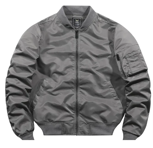 Solid Men's Autumn and Winter Bomber Jacket