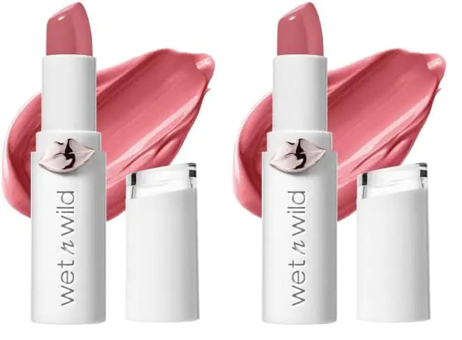 wet n wild Lipstick Mega Last High-Shine Lipstick Lip Color Makeup, Bright Pink Pinky Ring (Pack of 2) 0.64 Ounce (Pack of 2)
