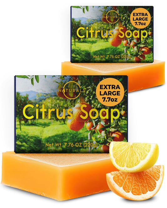 O NATURALS 2pcs Bundle Cleansing Soap Bar - Revitalizing Citrus Bar Soap, Natural Soap for Men and Women, Moisturizing Soap Bar Soap - Citrus Organic Soap with Essential Oils Natural Face Bar Soap