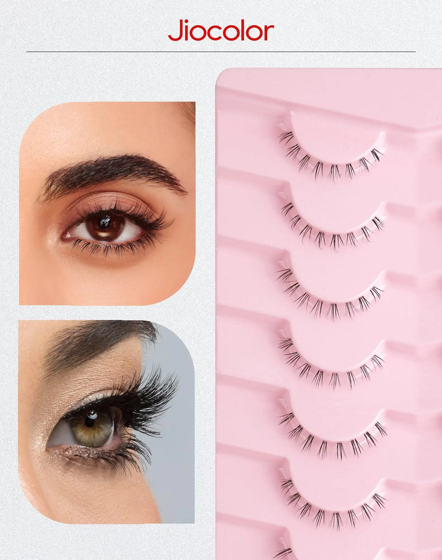 Bottom Lashes Clear Band Wispy Lashes Short C Curl Lower Lashes Natural Under Lashes Pack Jiocolor Cute Anime Bottom Eyelashes 7 Pairs R2