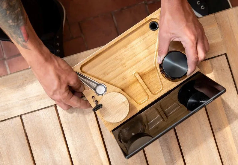 Removable Tray Bamboo Storage Box