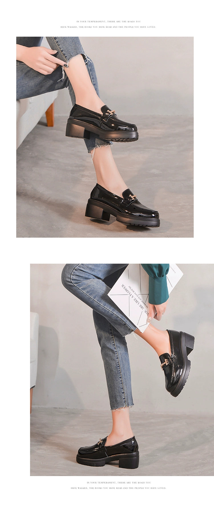 Women's Chunky Heel Leather Shoes Summer 2024 New Arrival Casual Thick Sole Height Increasing Small Size Women's Shoes 313233 Flats