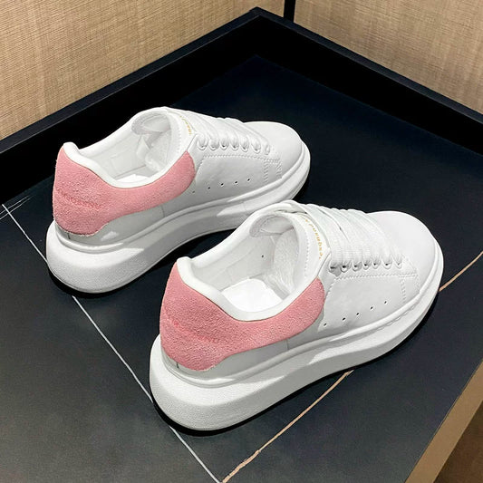 Kley McQueen Authentic Leather Clunky Sneakers Sports Leisure Shoes 2023 New Arrival Platform White Shoes Women's Elevator Shoes Sneakers