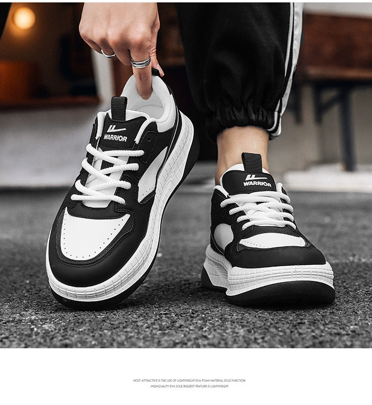 Warrior Men's Shoes 2024 Spring New Arrival Boys Heightened Shoes Men's Casual Sports Skate Shoes Easiest for Match Abrasion Resistant Fashion Shoes