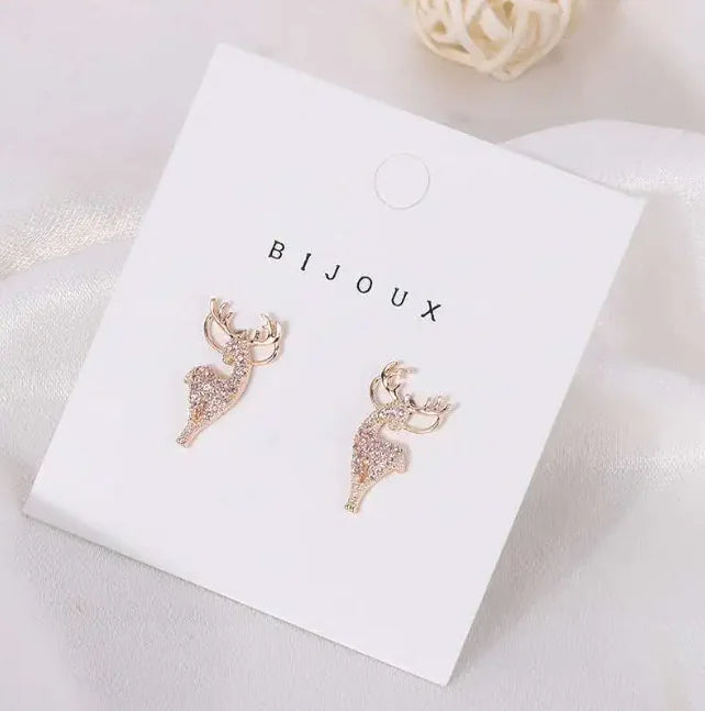 Exquisite Deer Diamond Earrings