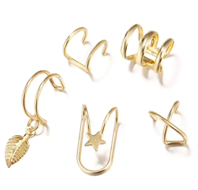 Creative Simple Non-pierced Ear Clip Five-piece Set