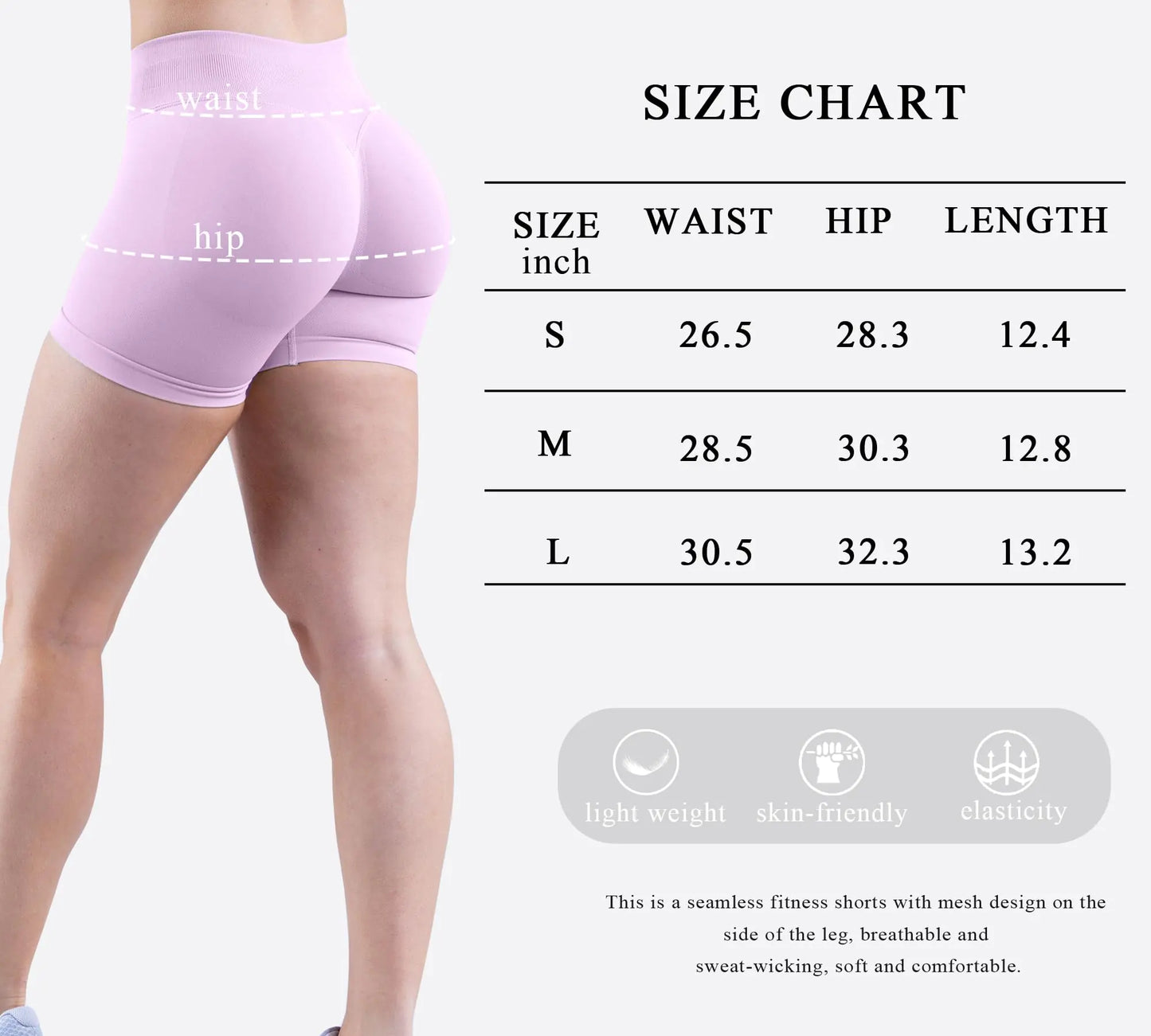 Unthewe Womens Workout Seamless Scrunch Butt Lifting Shorts High Waisted Tummy Control Gym Yoga Shorts #2 Baby Pink Small