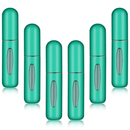 Perfume Travel Refillable Mini Spray Bottles Atomizer Travel Perfume Bottle Refillable Empty Cologne Travel Essentials for Women Mens Accessories 6 Pack 5ml/0.2oz (Green) 6 Green