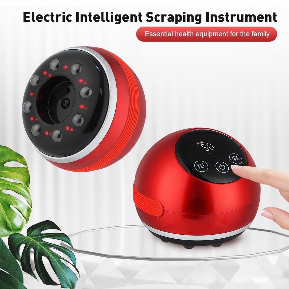 Electric Cupping Massager Vacuum Suction Cups Red Light Anti Cellulite