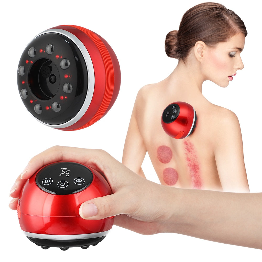 Electric Cupping Massager Vacuum Suction Cups Red Light Anti Cellulite