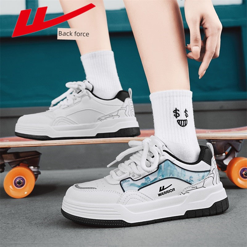 Warrior Men's Shoes 2024 New Arrival Spring Casual Sports Skate Shoes Men's Thick Sole Heightened Shoes Men's Easiest for Match White Shoes