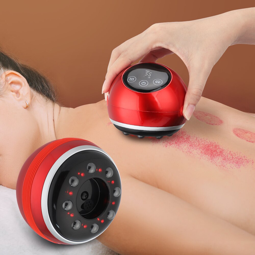 Electric Cupping Massager Vacuum Suction Cups Red Light Anti Cellulite