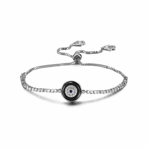 Sterling Silver Evil Eye Charm Bracelet