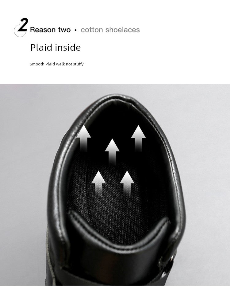 Outdoor Platform Height Increasing Shoes Women's High-Top Shoes Leather Waterproof Travel Shoes 8cm Platform Shoes High Heels Travel Shoes for Women