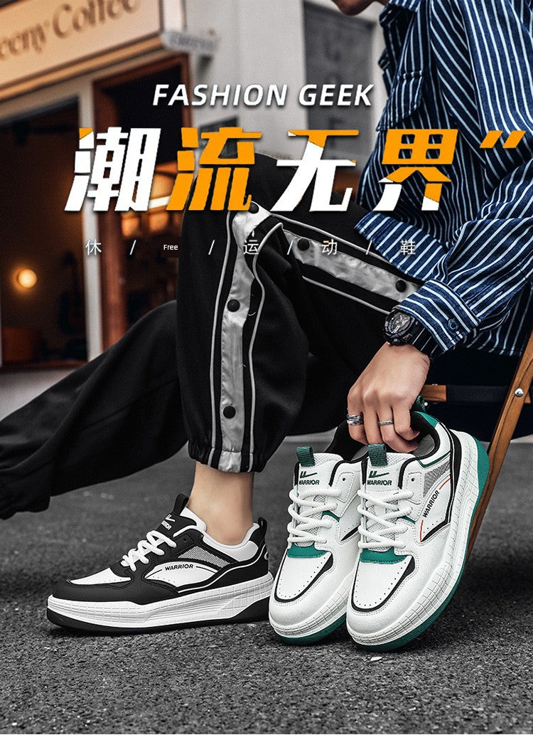 Warrior Men's Shoes 2024 Spring New Arrival Boys Heightened Shoes Men's Casual Sports Skate Shoes Easiest for Match Abrasion Resistant Fashion Shoes