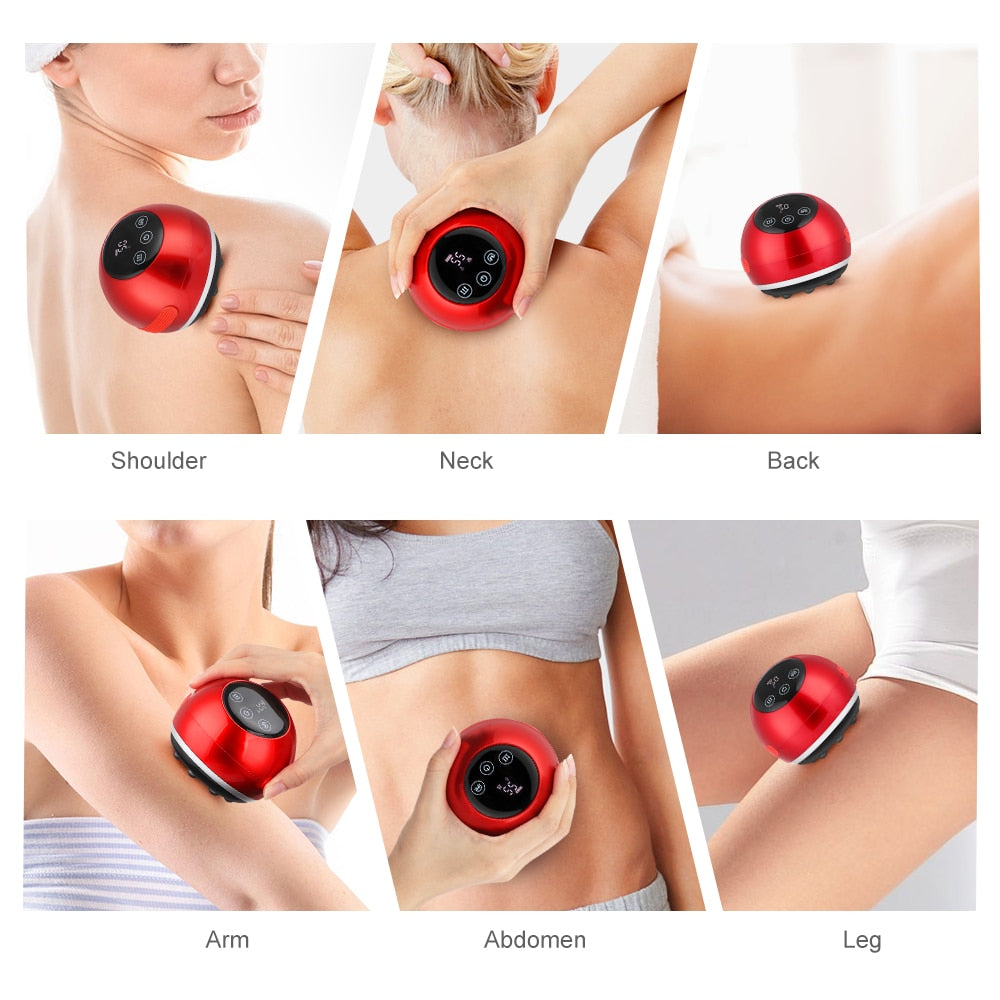 Electric Cupping Massager Vacuum Suction Cups Red Light Anti Cellulite