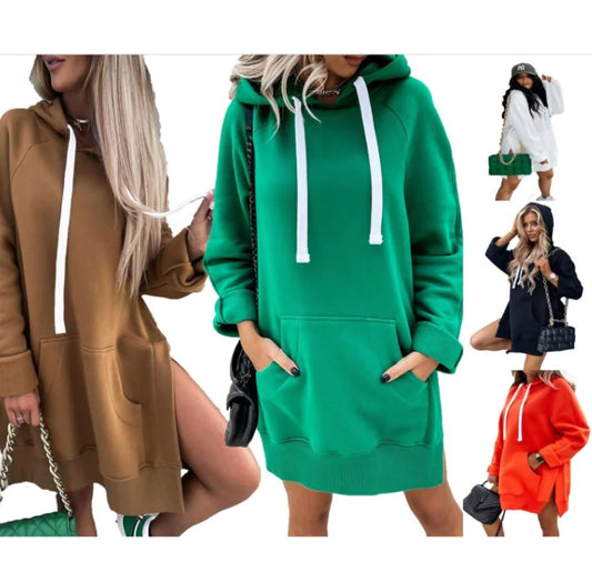 Fleece Hooded Long-sleeved Sweater