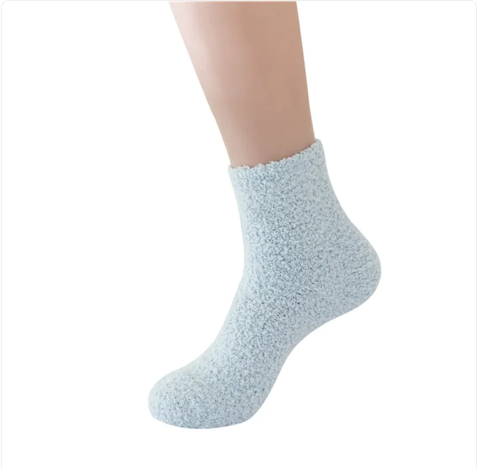 Soft Cozy Coral Velvet Tube Socks - Solid Colors