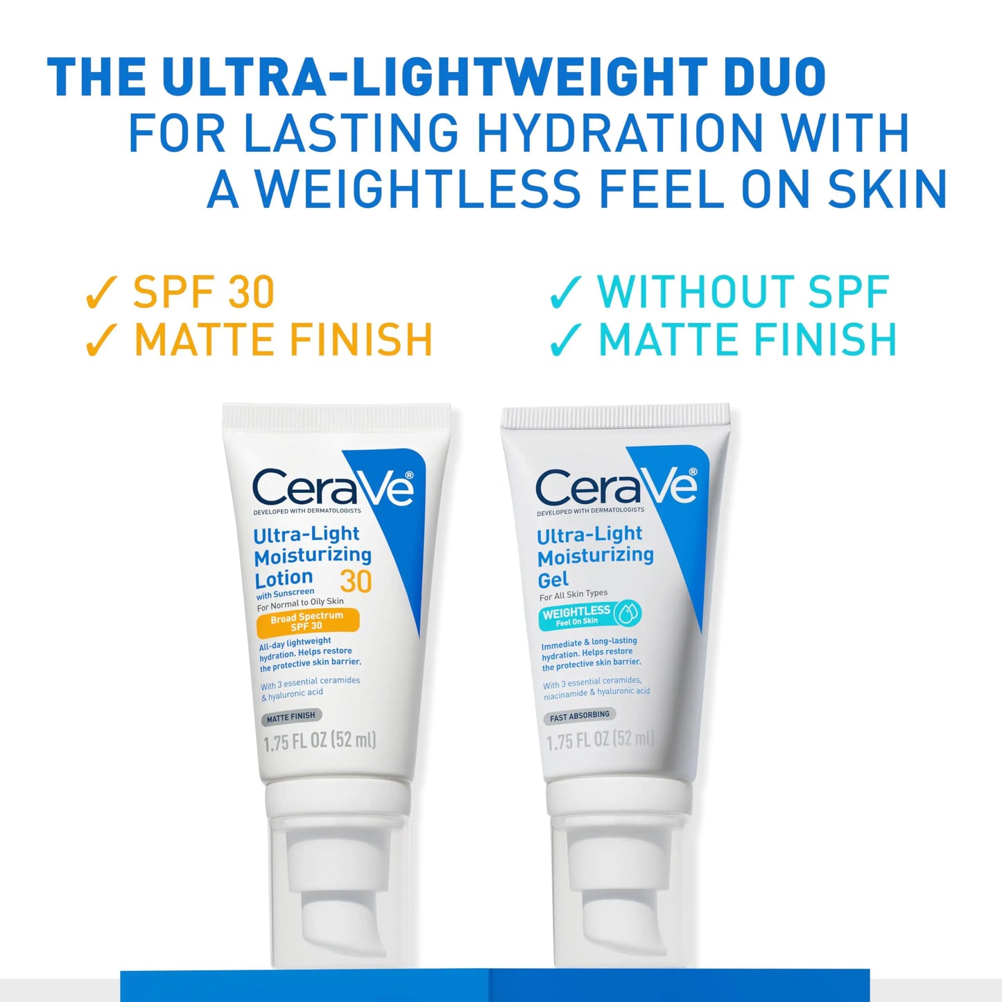 CeraVe Ultra-Light Moisturizing Lotion With SPF 30| Daily Face Moisturizer with SPF | Formulated with Hyaluronic Acid & Ceramides | Broad Spectrum SPF | Oil Free | Matte Finish | 1.7 Ounce