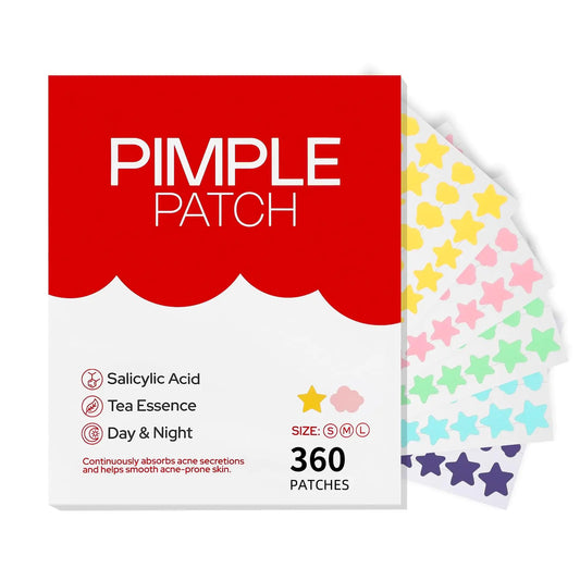 Pimple Patches for Face 360PCS, Hydrocolloid Acne Patches for Covering Zits and Blemishes, Cute Star Pimple Patches, Facial Skin Care Products. 360 Count (Pack of 1)