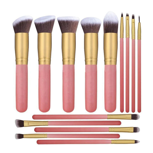 14pcs Wood Handle Makeup Brush Set