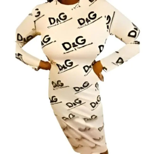 Mock Neck Long sleeve Bodycon Long Dress