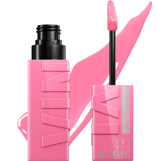 MAYBELLINE Super Stay Vinyl Ink Longwear No-Budge Liquid Lipcolor Make Up, Highly Pigmented Color and Instant Shine, Upbeat, 1 Count 155 UPBEAT 0.14 Fl Oz (Pack of 1)