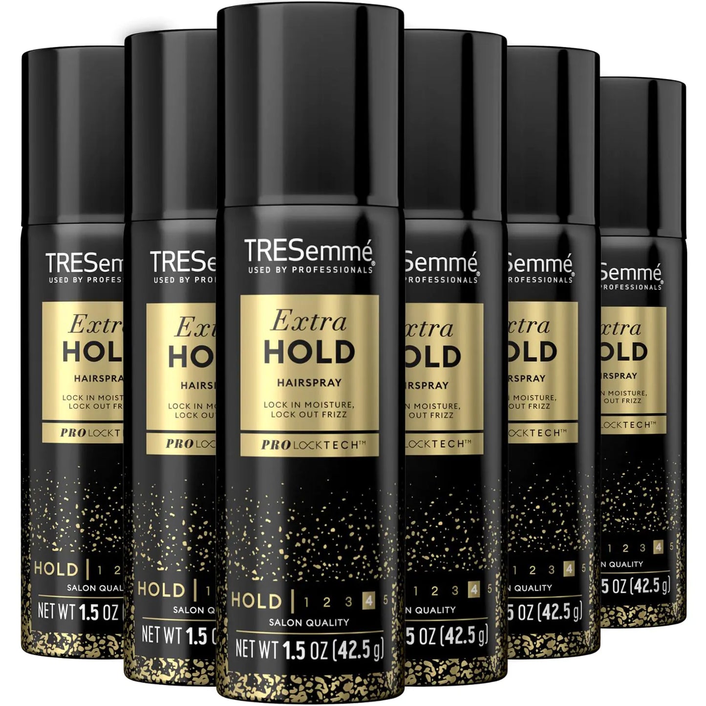 TRESemmé Travel-Size Hairspray 6-Pack – TRES Two Aerosol Hair Spray Extra Hold, Anti-Humidity, Anti-Frizz Hair Products, 1.5 Oz Ea