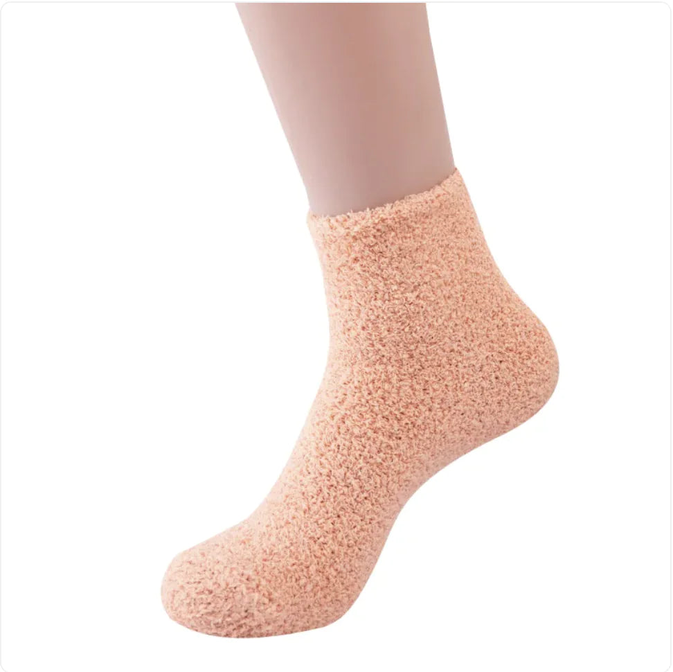 Soft Cozy Coral Velvet Tube Socks - Solid Colors