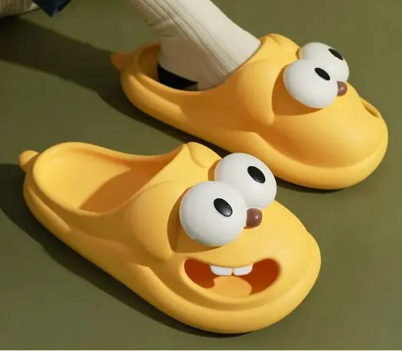 Cartoon Big Eye Dog Slippers For Women