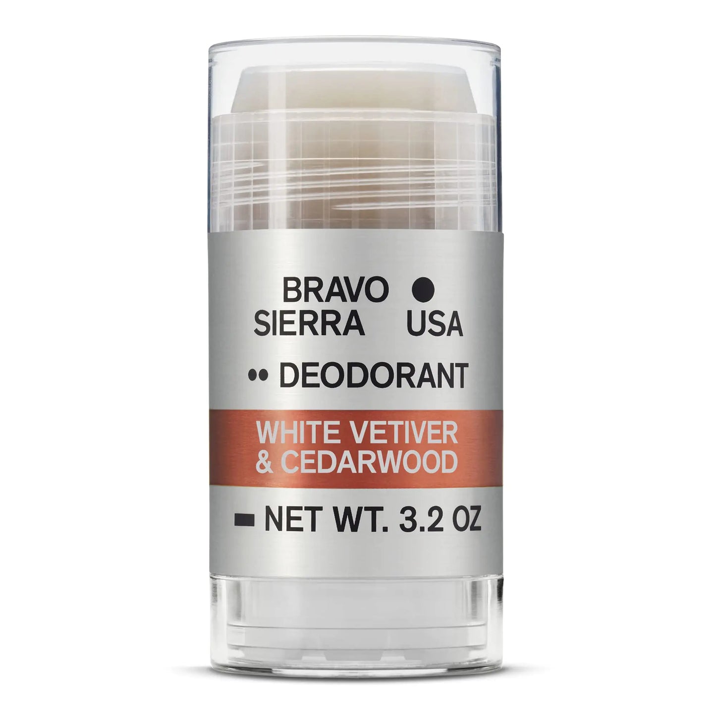 Aluminum-Free Natural Deodorant for Men by Bravo Sierra - Long Lasting All-Day Odor and Sweat Protection - White Vetiver & Cedarwood 3.2 oz - Paraben-Free, Baking Soda Free, Vegan and Cruelty Free - Will Not Stain Clothes. 3.2 Ounce (Pack of 1)