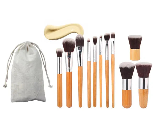 11 bamboo handles makeup brush