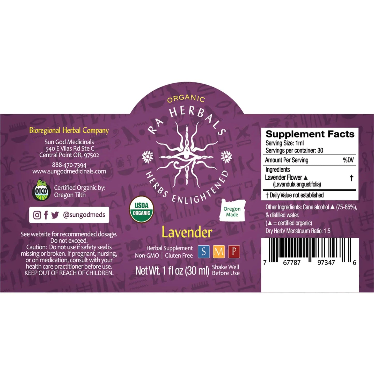 Ra Herbals Certified Organic Lavender Tincture