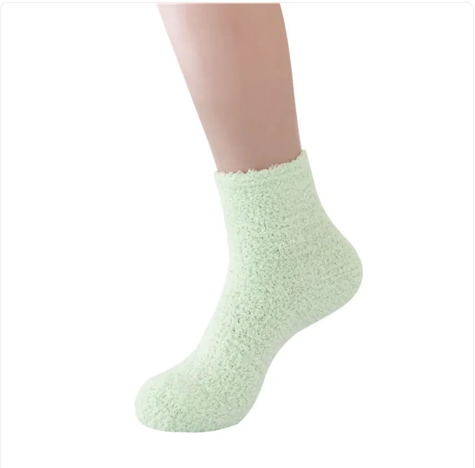 Soft Cozy Coral Velvet Tube Socks - Solid Colors