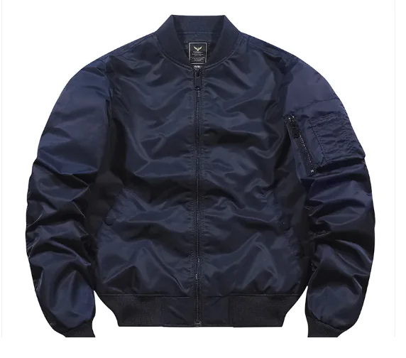 Solid Men's Autumn and Winter Bomber Jacket