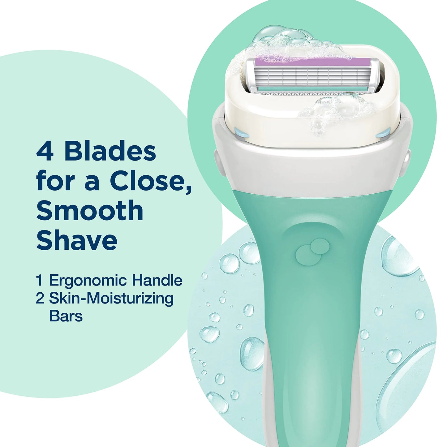 Schick Intuition Razors for Women with Sensitive Skin | 1 Razor & 2 Intuition Razor Blades Refill with Organic Aloe (Pack of 2) 3 Piece Set (Pack of 2)
