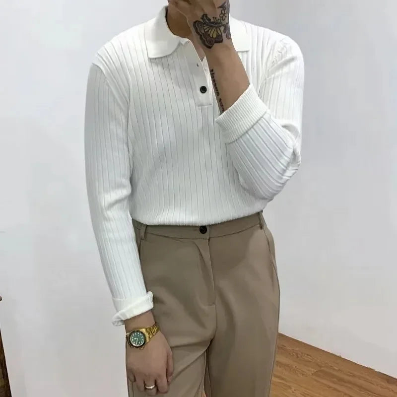 Autumn Knit Polo Shirt