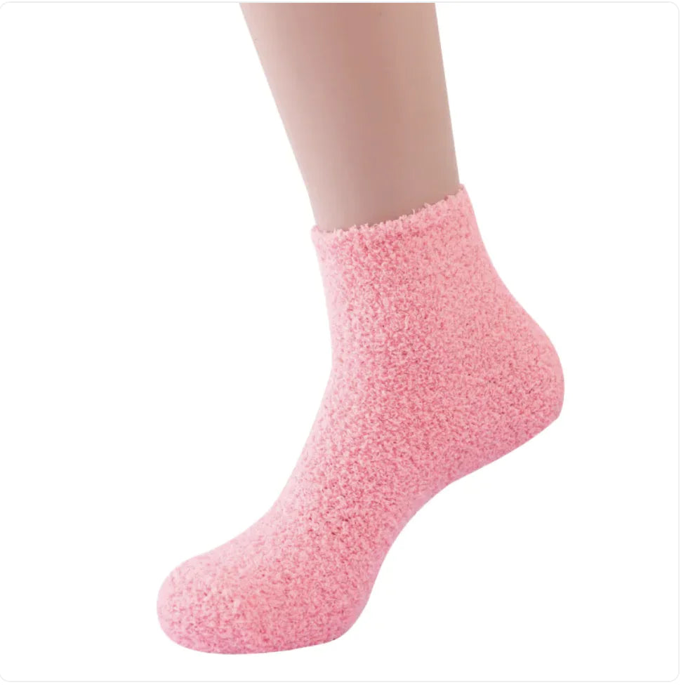 Soft Cozy Coral Velvet Tube Socks - Solid Colors