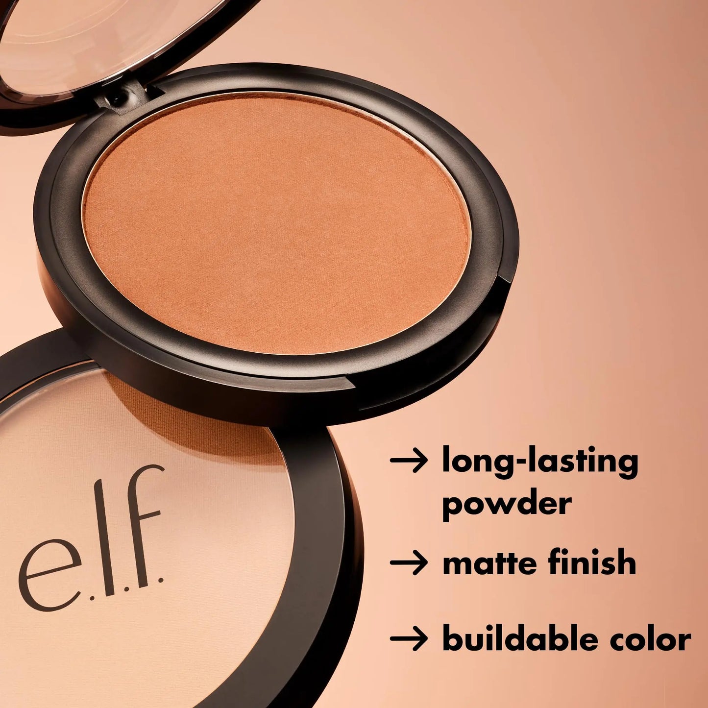 e.l.f. Primer-Infused Bronzer, Long-Lasting, Lightweight & Buildable Powder Bronzer, Delivers A Matte Finish, Vegan & Cruelty-Free, Sun-Soaked 0.35 Ounce (Pack of 1)