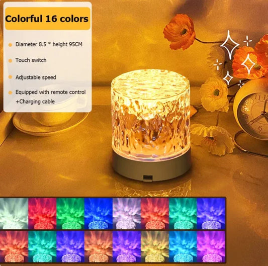 Crystal Lamp Water Ripple Projector Night Light