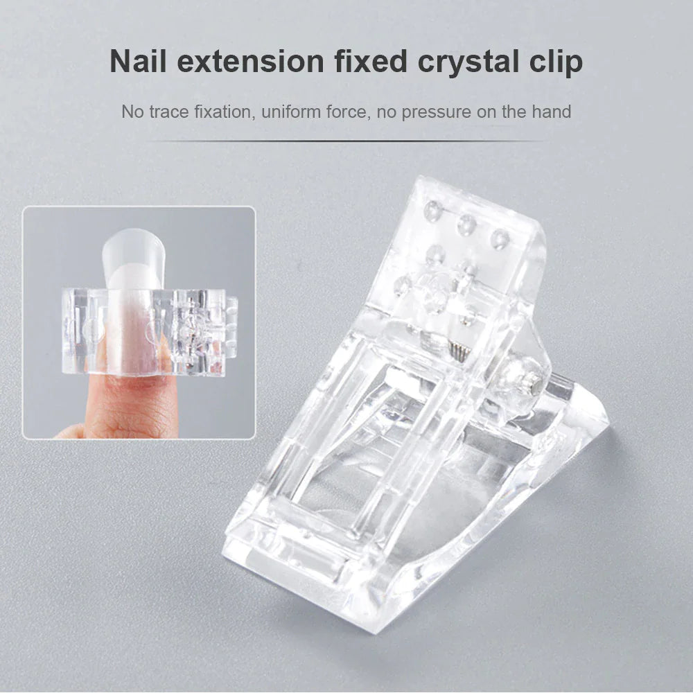 10 PCS Nail Tips Clip Quick Building Poly Builder Gel DIY Extension Clamp Clips