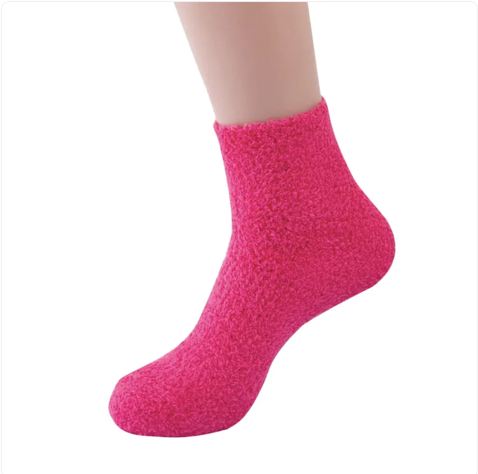 Soft Cozy Coral Velvet Tube Socks - Solid Colors