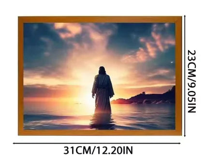 Jesus LED Moon Lamp: Illuminated Photo Frame for Home Decor & Christmas Gifts