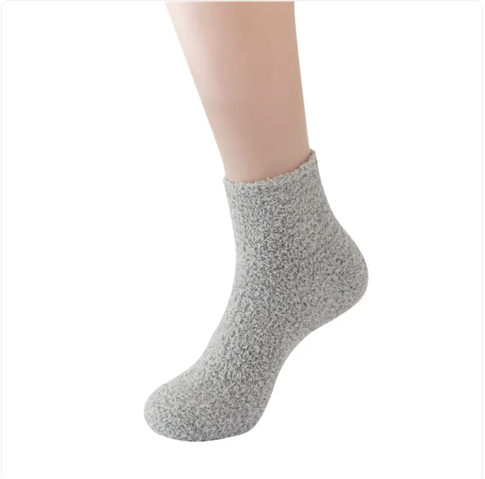 Soft Cozy Coral Velvet Tube Socks - Solid Colors