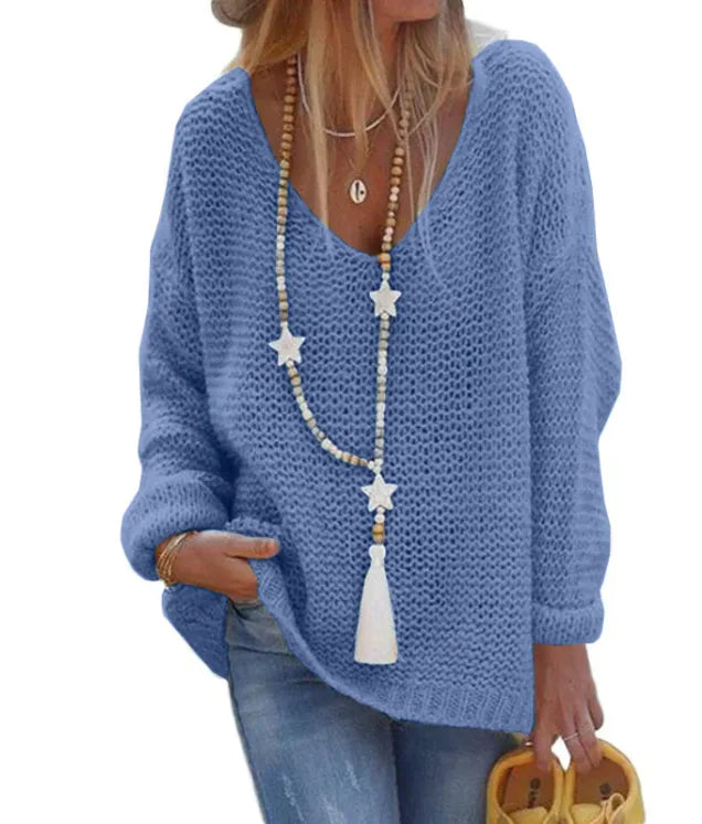 Cozy V-Neck Knit Sweater