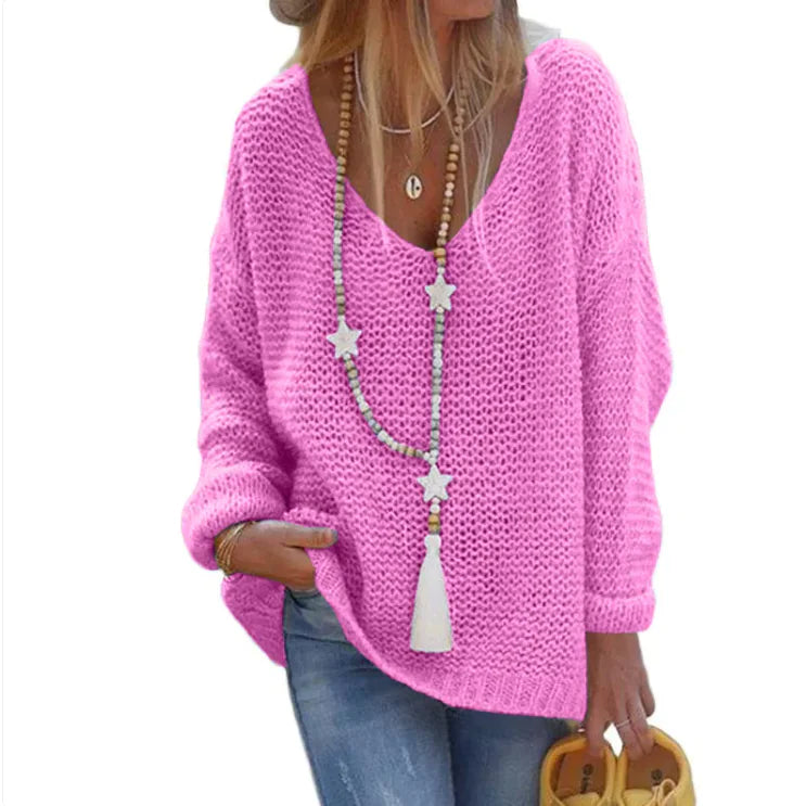 Cozy V-Neck Knit Sweater