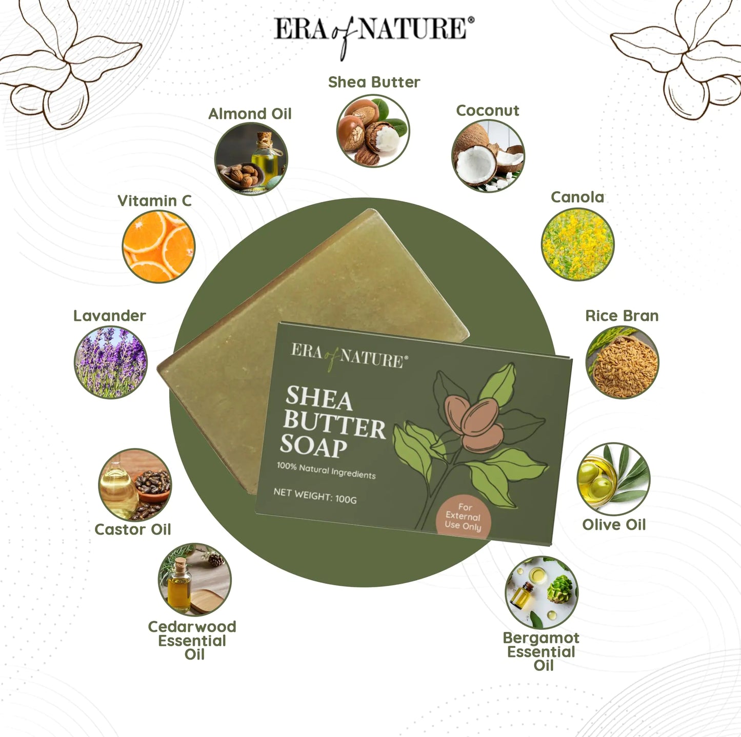 Organic Shea Butter Cold Process Natural Soap Bar - Hydrating and Soothing with Essential Oils and Lavender, Suitable for All Skin Types, Face & Body Soap - 2 Body Soap Bars, 200g Shea Soap