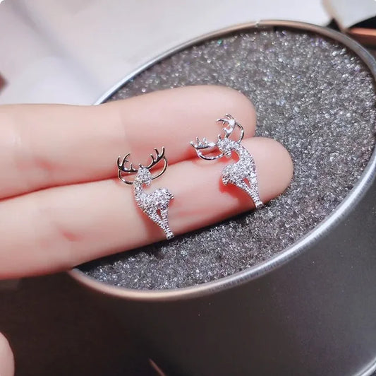 Exquisite Deer Diamond Earrings